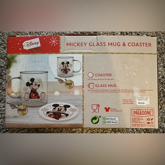 Disney Mickey Mouse glass cup and coaster - Picture 3 of 3